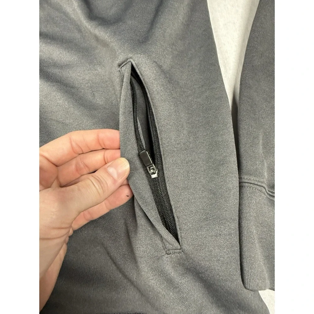 Kappa Jacket Sweater L Gray Black Logo Zip Track Athleisure‎ Streetwear Preppy